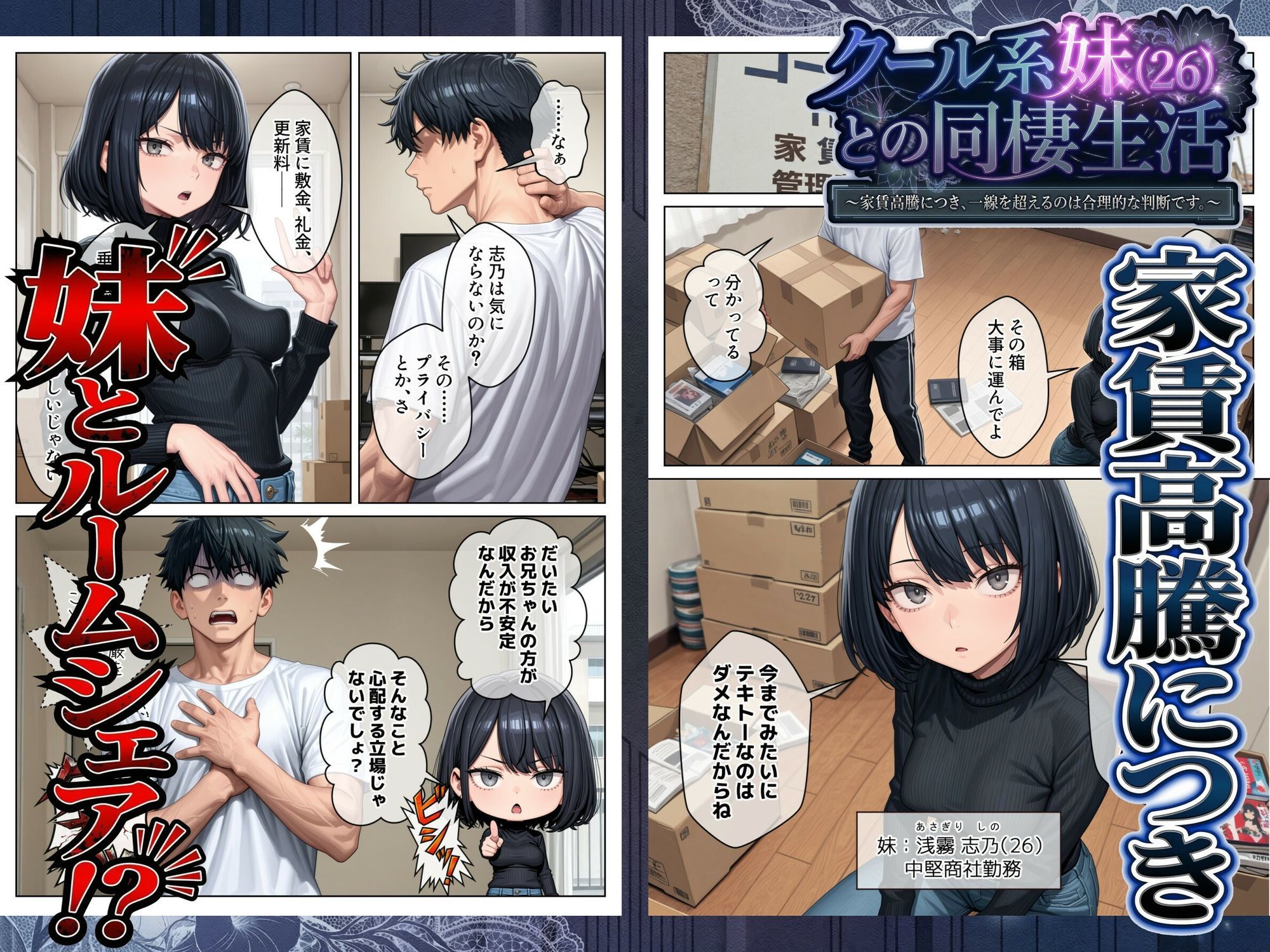 クール系妹（26）との同棲生活 〜家賃高騰につき、一線を超えるのは合理的な判断です。〜 1枚目